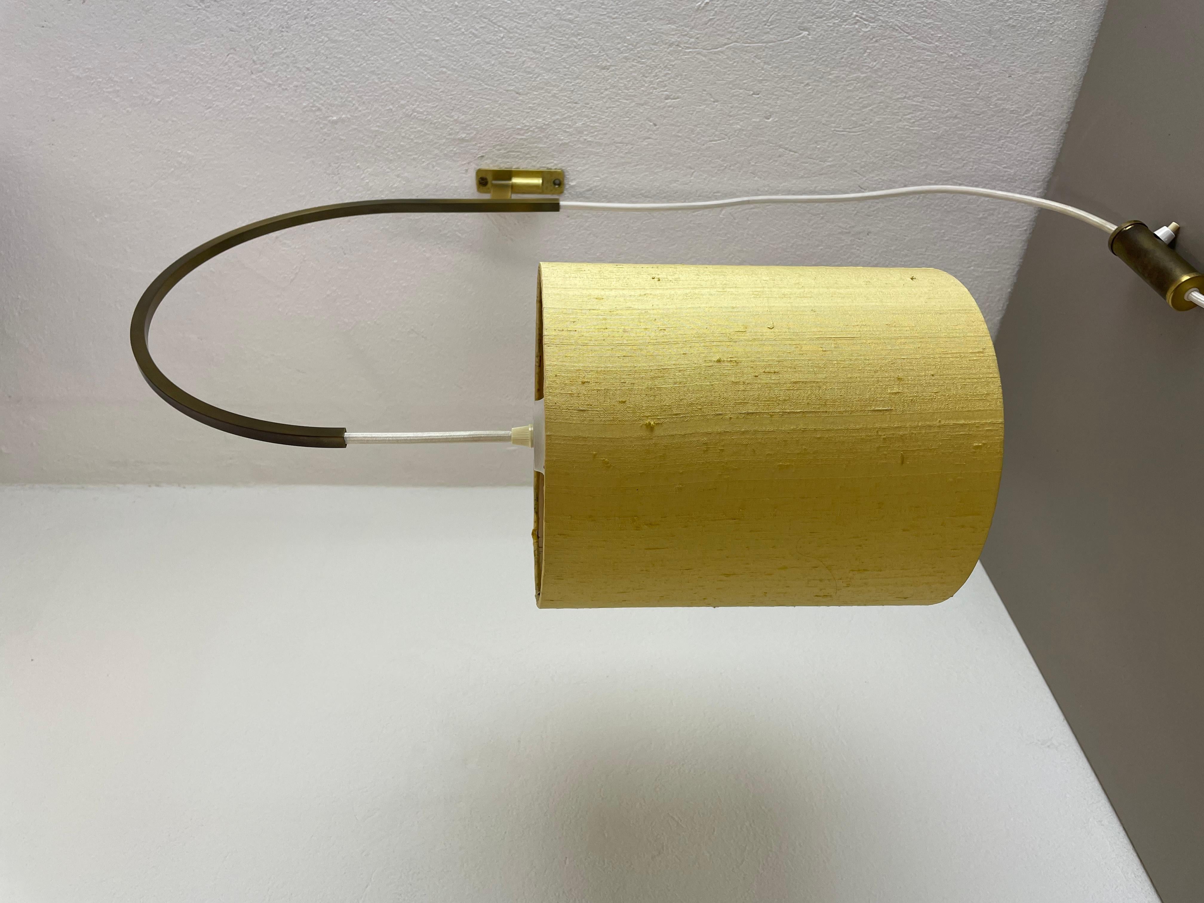 Minimalist Stilnovo Style Adjustable Counter Weight Brass Wall Light Italy 1960s For Sale 10