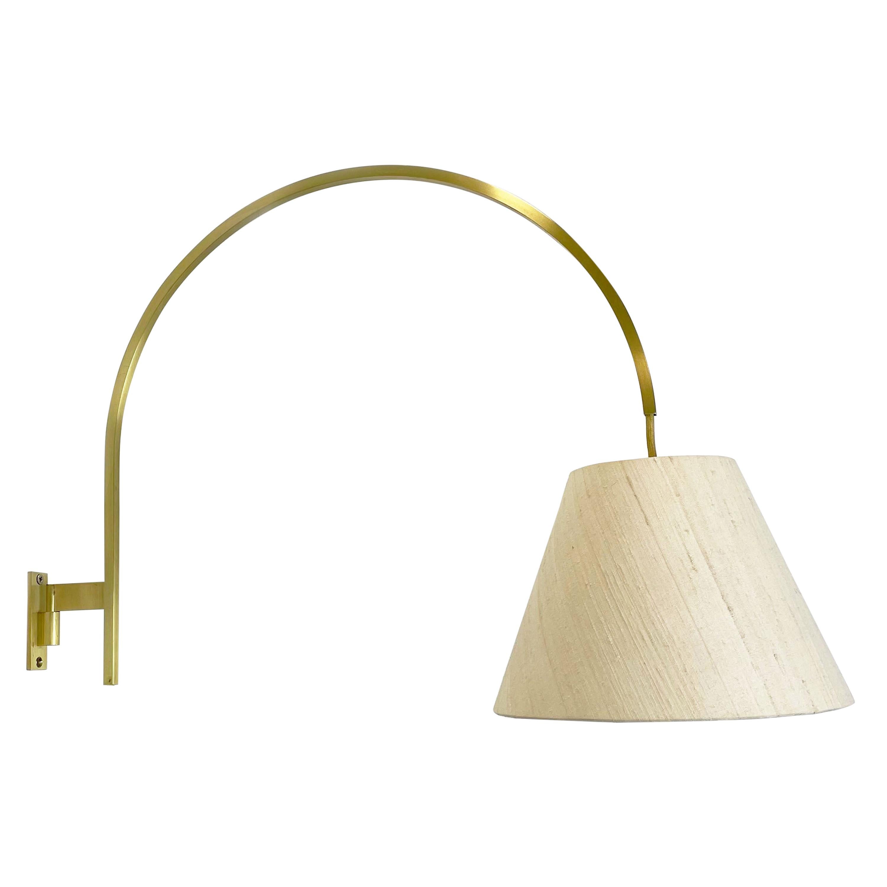 Minimalist Stilnovo Style Adjustable Counter Weight Brass Wall Light Italy 1960s