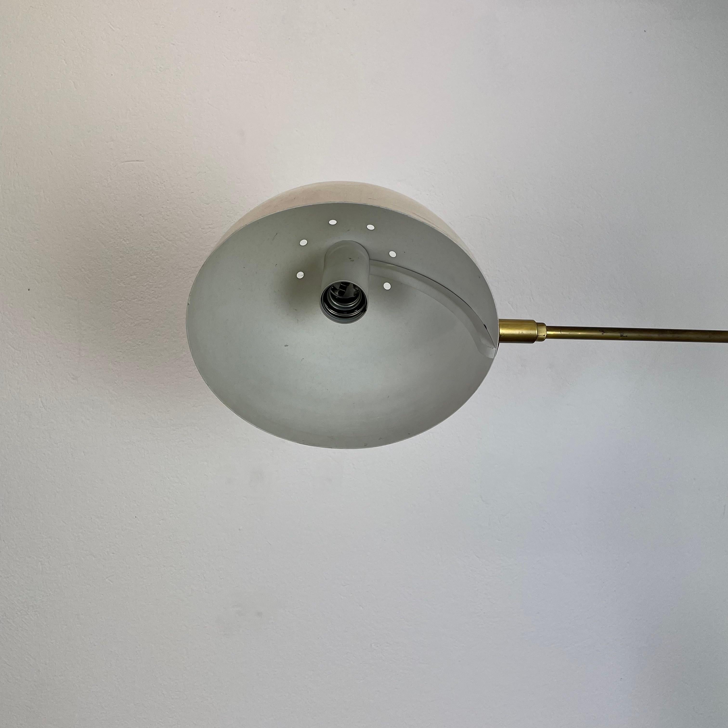 Minimalist Stilnovo Style Adjustable Swing Arm Brass Wall Light, Italy, 1960s For Sale 7