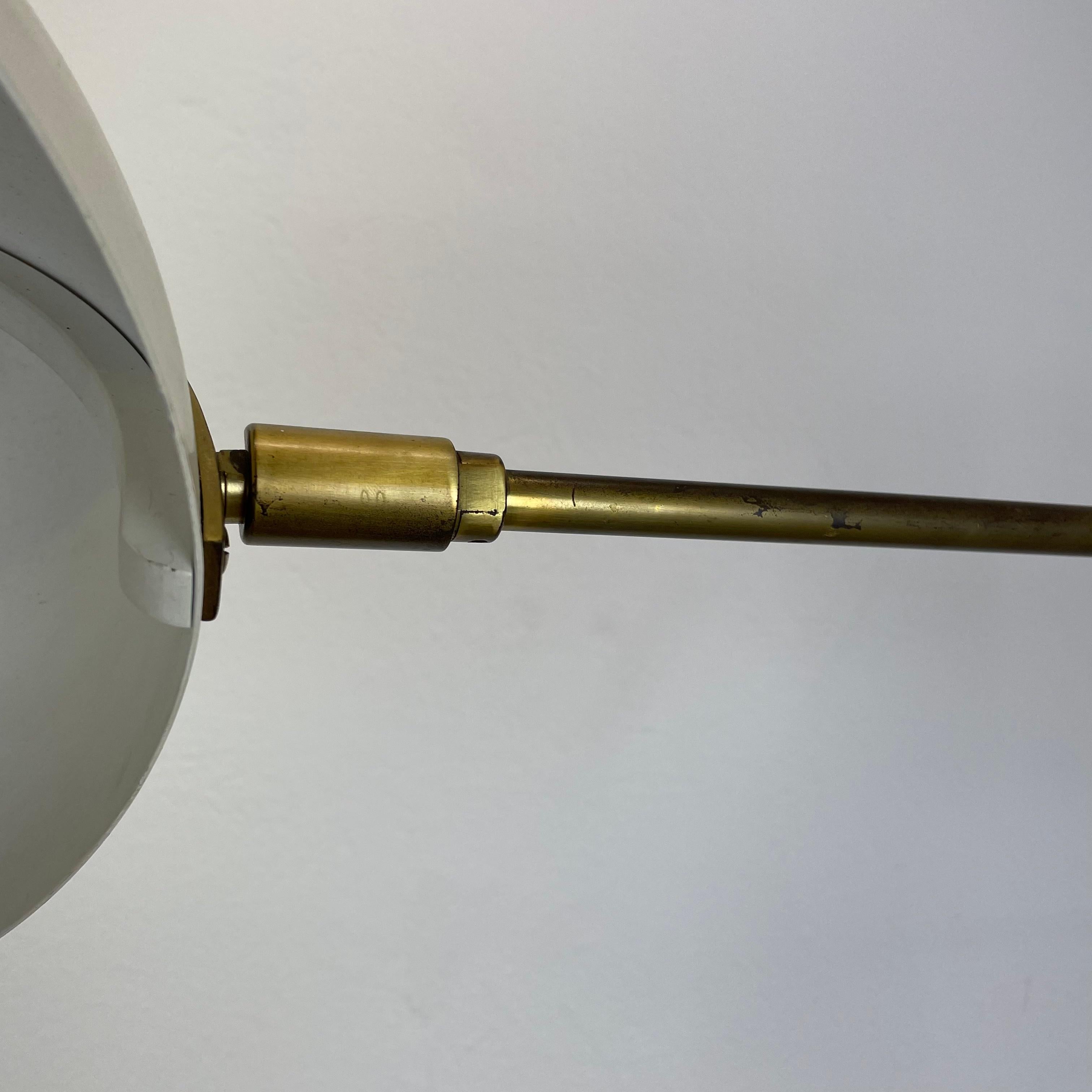 Minimalist Stilnovo Style Adjustable Swing Arm Brass Wall Light, Italy, 1960s For Sale 13