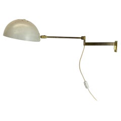 Retro Minimalist Stilnovo Style Adjustable Swing Arm Brass Wall Light, Italy, 1960s