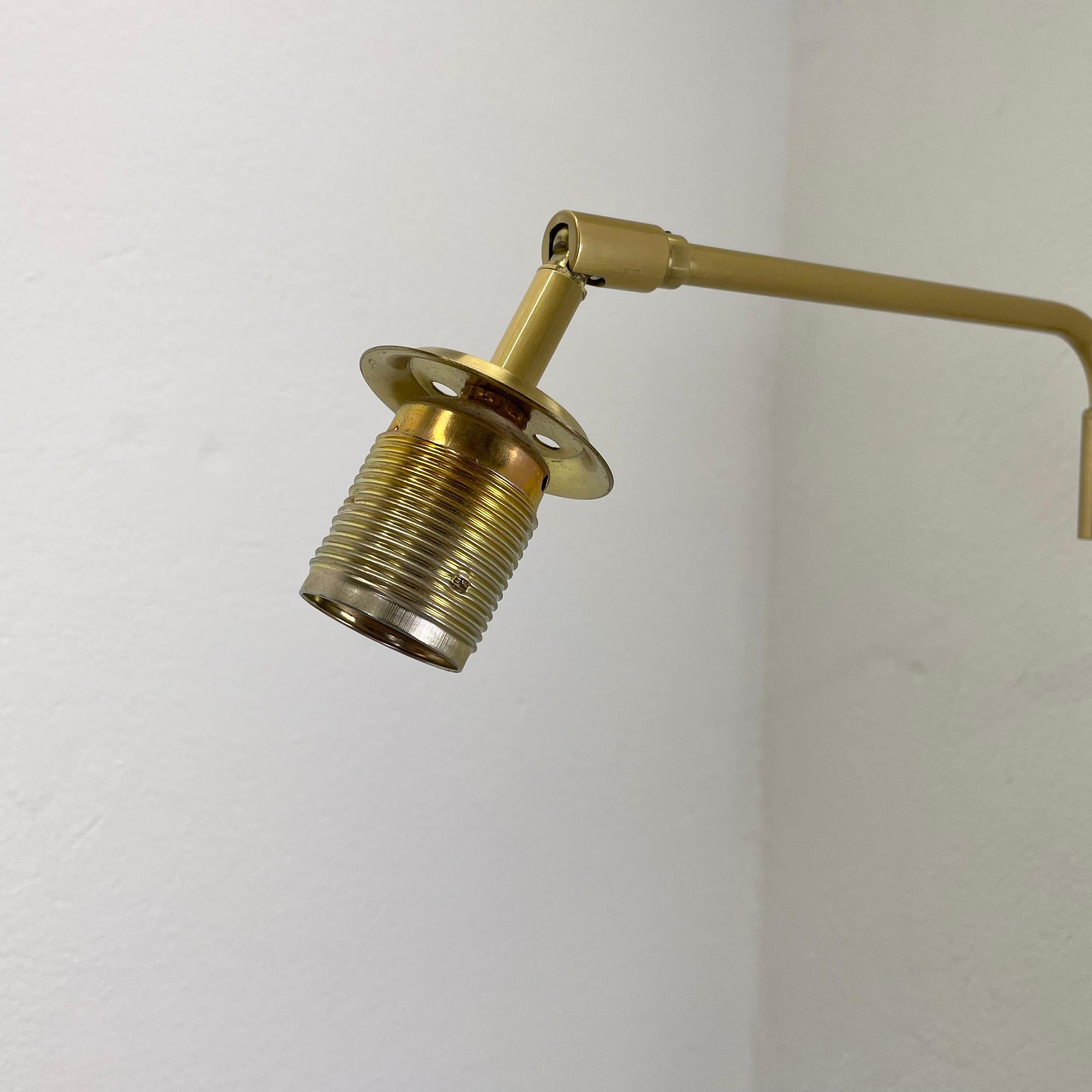 Minimalist Stilnovo Style Adjustable Swing Arm Brass Wall Light Italy 1970s For Sale 6