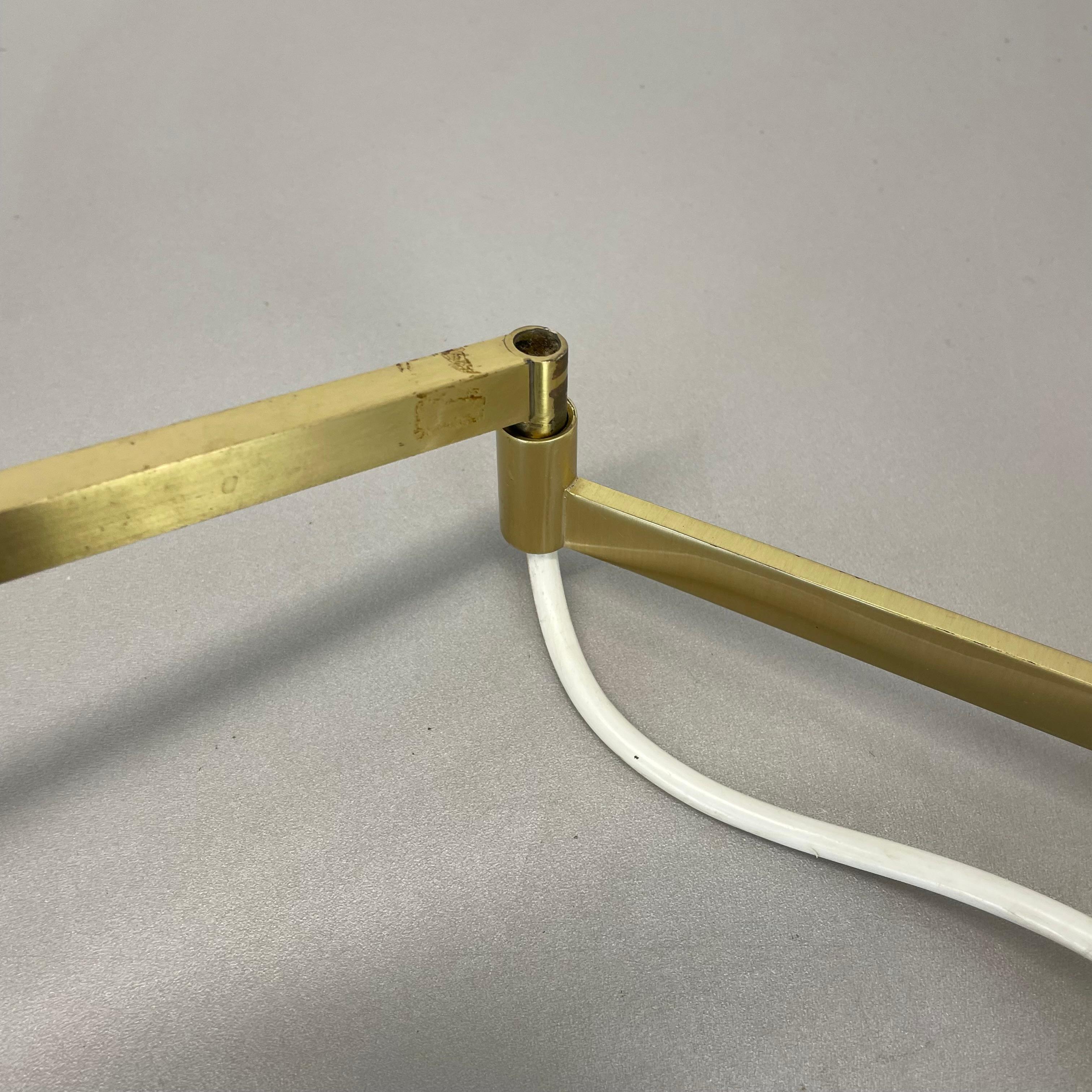 Minimalist Stilnovo Style Adjustable Swing Arm Brass Wall Light Italy 1970s For Sale 6