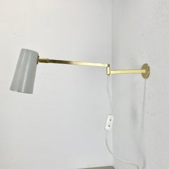 Minimalist Stilnovo Style Adjustable Swing Arm Brass Wall Light Italy 1970s