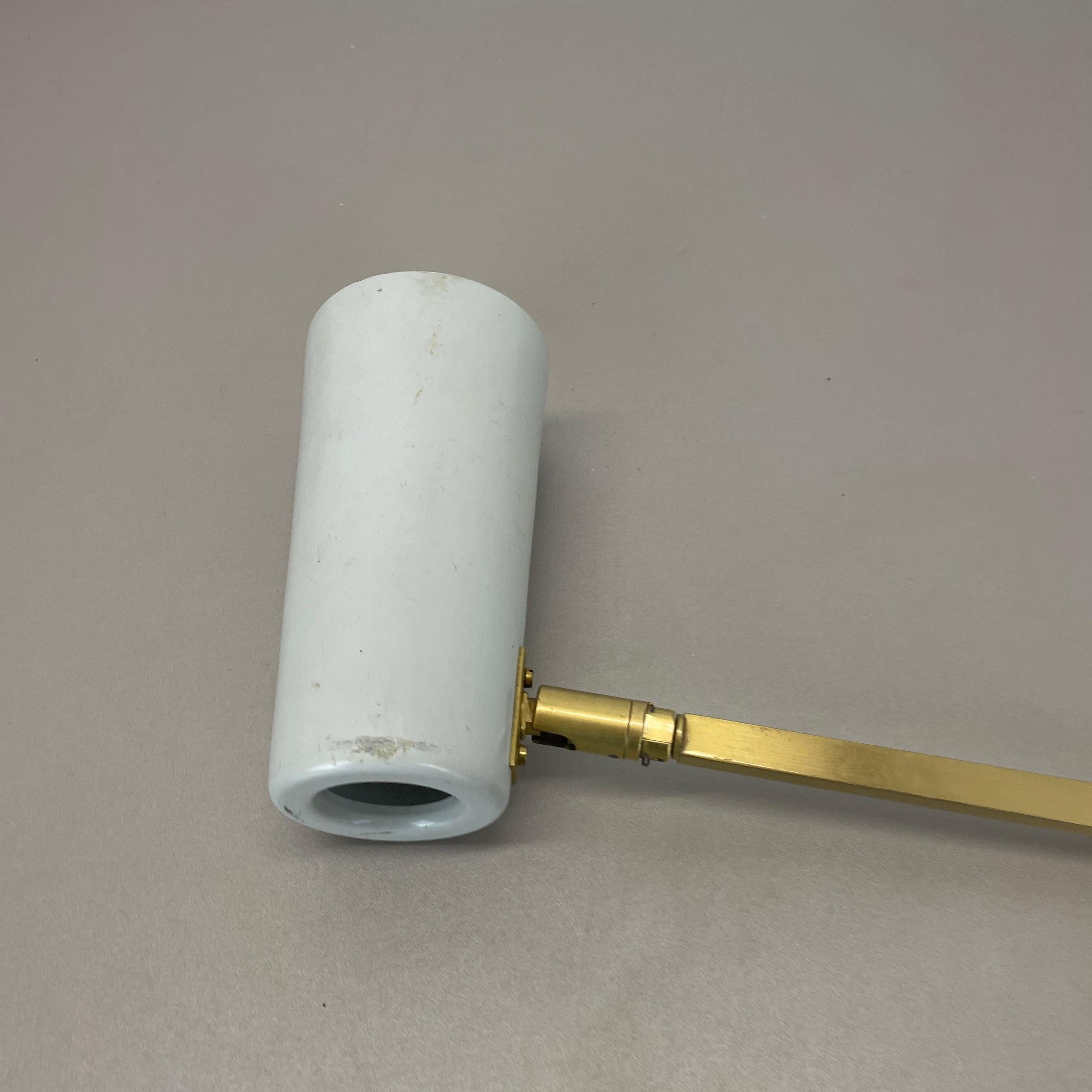 Minimalist Stilnovo Style Adjustable Swing Arm Brass Wall Light Italy 1970s For Sale 13