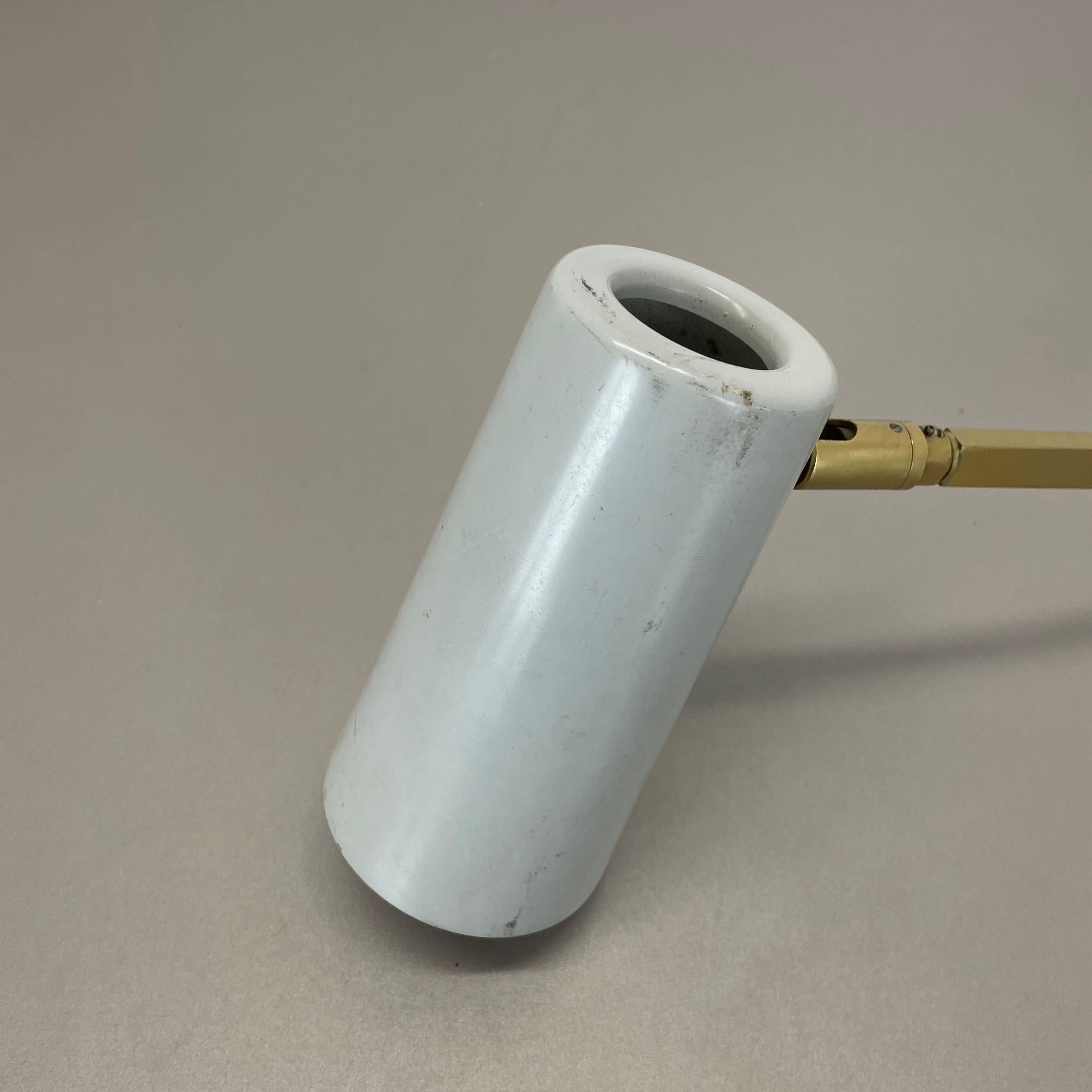 20th Century Minimalist Stilnovo Style Adjustable Swing Arm Brass Wall Light Italy 1970s For Sale