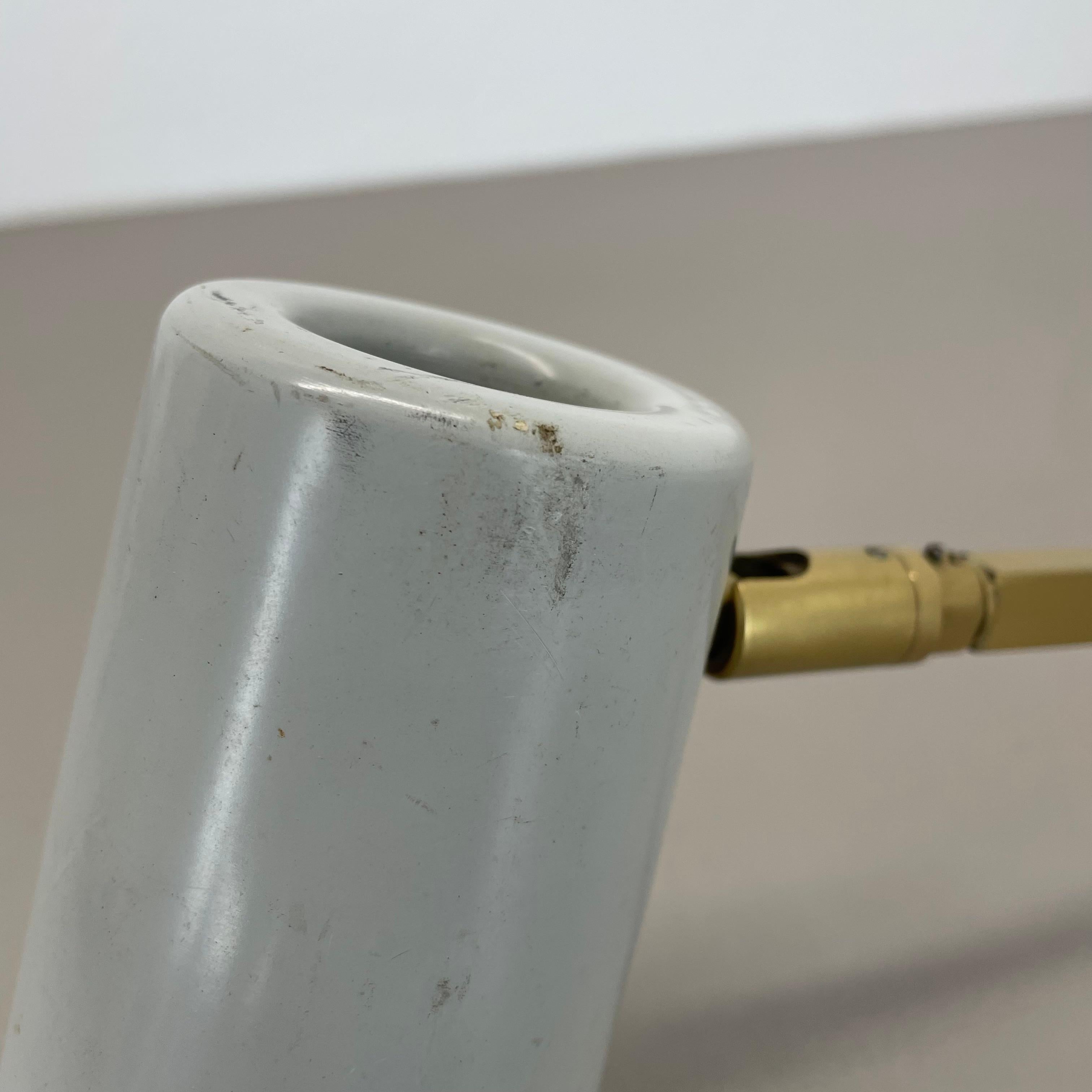 Metal Minimalist Stilnovo Style Adjustable Swing Arm Brass Wall Light Italy 1970s For Sale