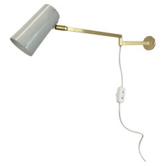 Minimalist Stilnovo Style Adjustable Swing Arm Brass Wall Light Italy 1970s