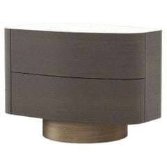 Minimalist Stone Night Table II made with Walnut Wood, handmade by Stylish Club