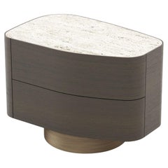 Minimalist Stone Night Table II made with Walnut Wood, handmade by Stylish Club