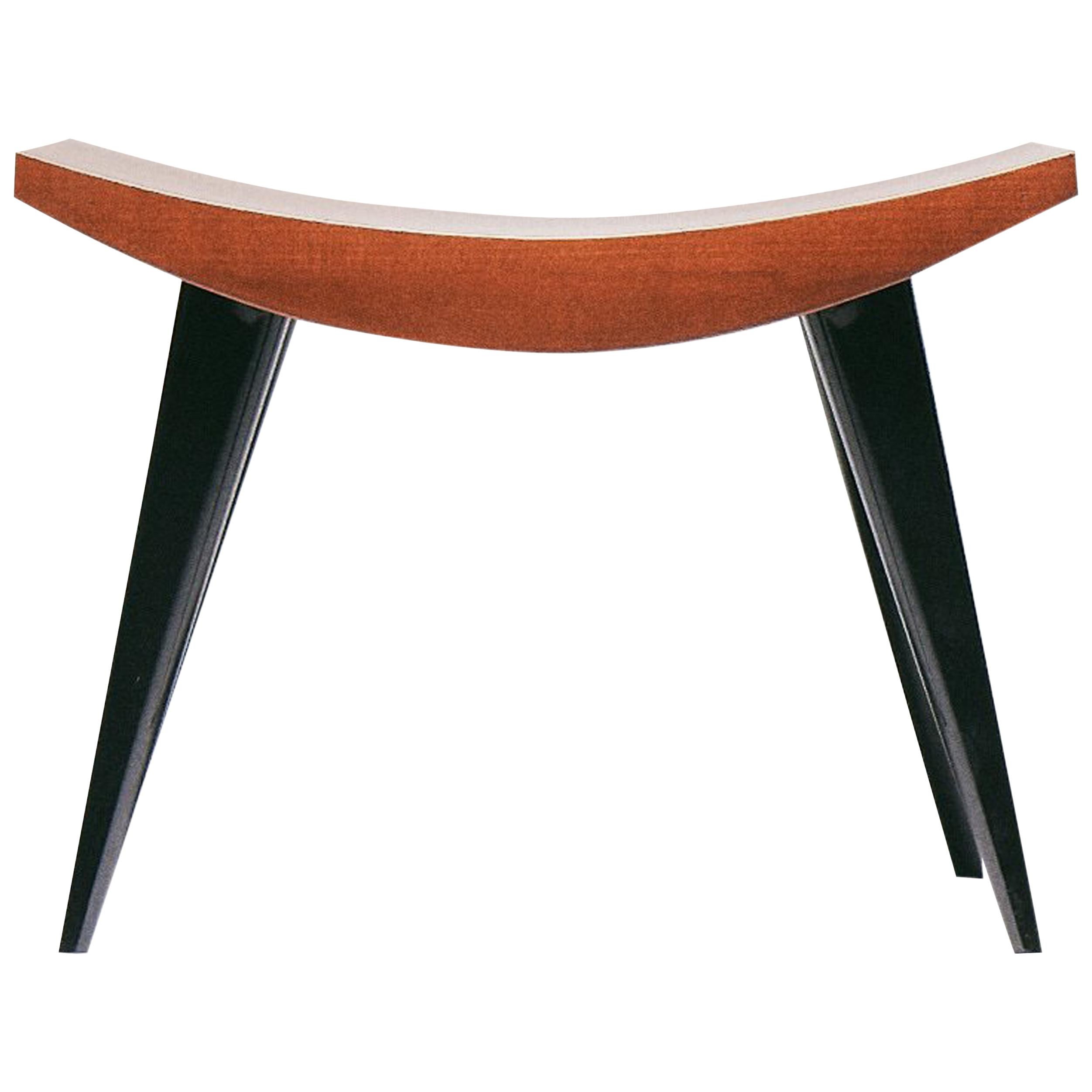 Tabouret minimaliste JAH par Reda Amalou Design, 2019, noyer et acier noir, 60 cm en vente