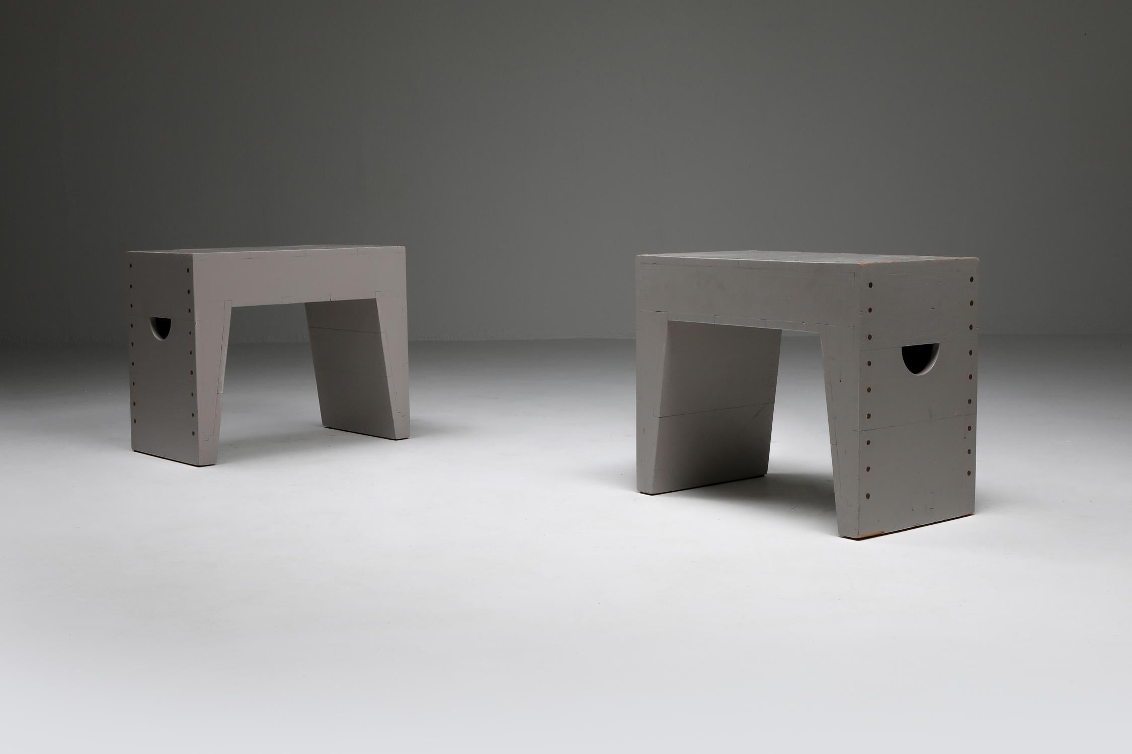 Minimalist Stools, Bossche School, Dom Hans van der Laan, Jan de Jong 1