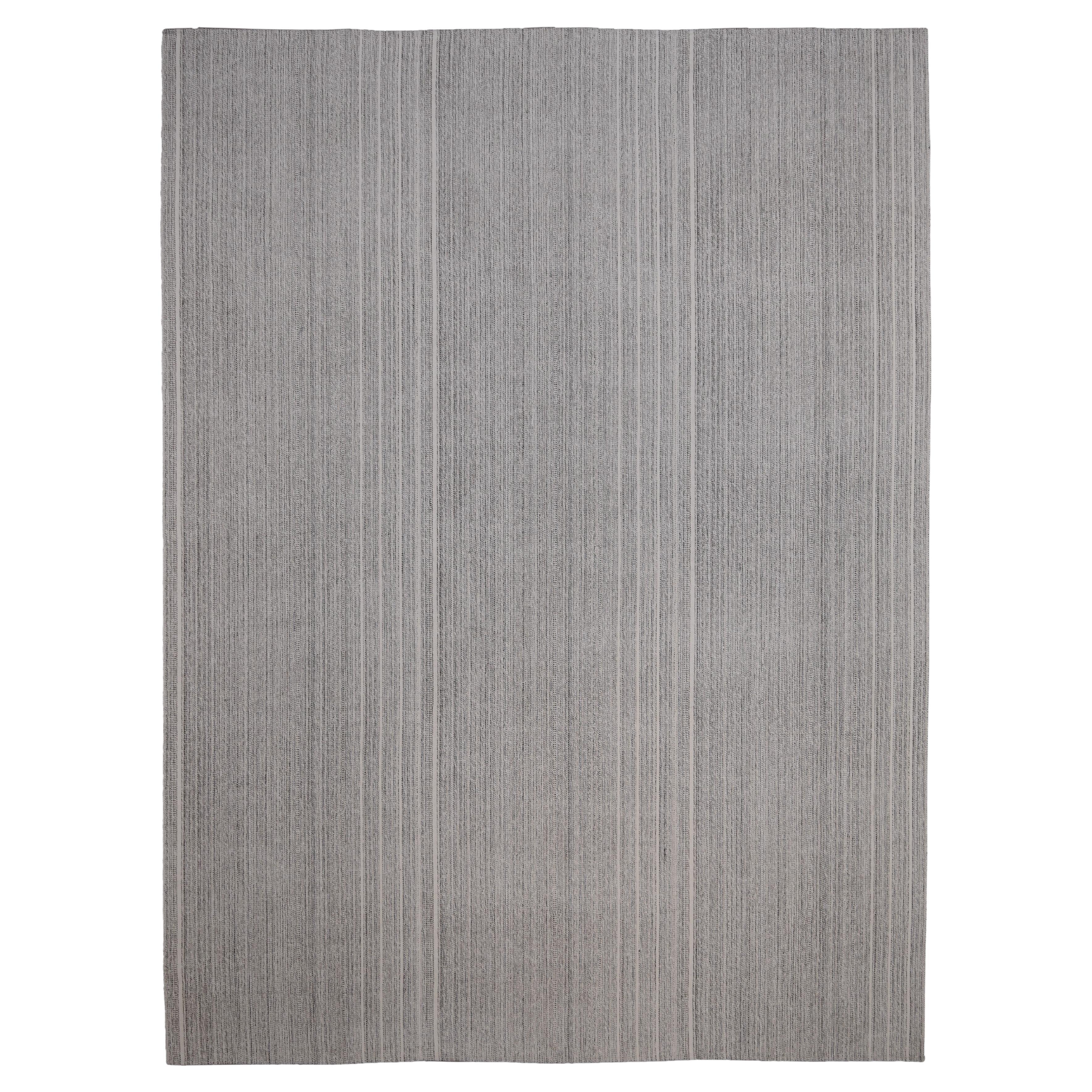 Minimalist Striped Flatweave Wool Rug 10'4''x14'