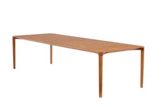 Estilo Minimalista, Mesa de Comedor de Madera Maciza Natural Reforzada con Acero