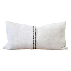 Minimalist Style Hemp Lumbar Pillow with Stitching
