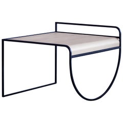 Minimalist SW Side Table in Cream Powder-Coated Steel by soft-geometry