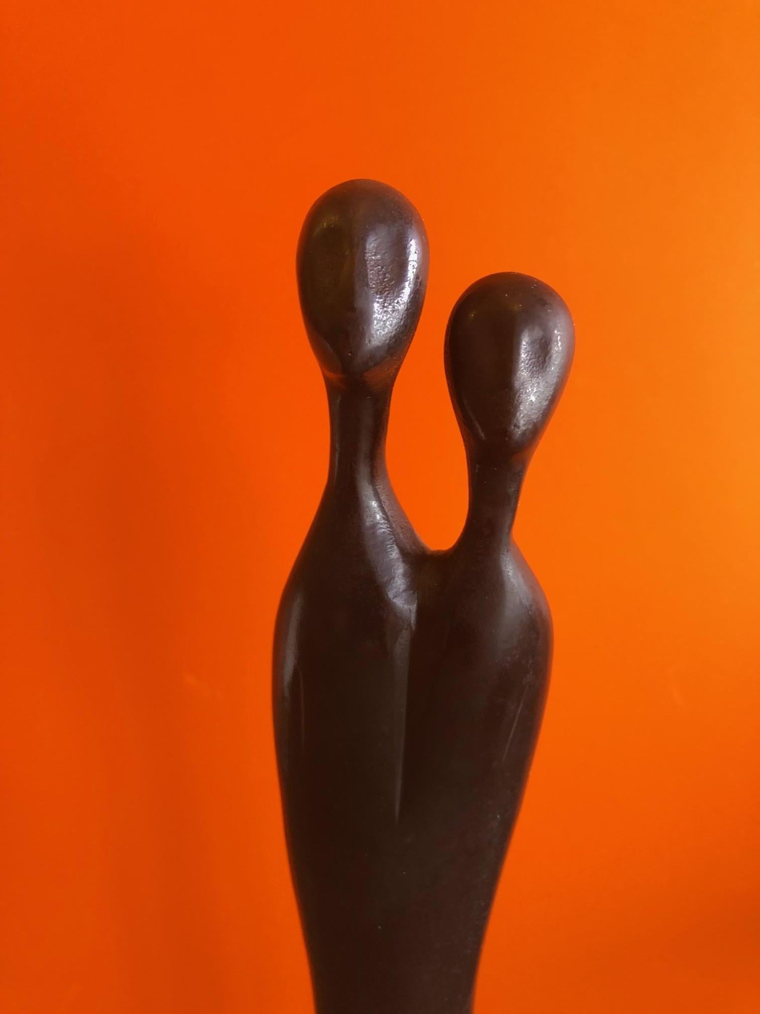 Minimalist Swedish Black Metal Figurative Sculpture by Louise Hederstrom, In Good Condition In San Diego, CA