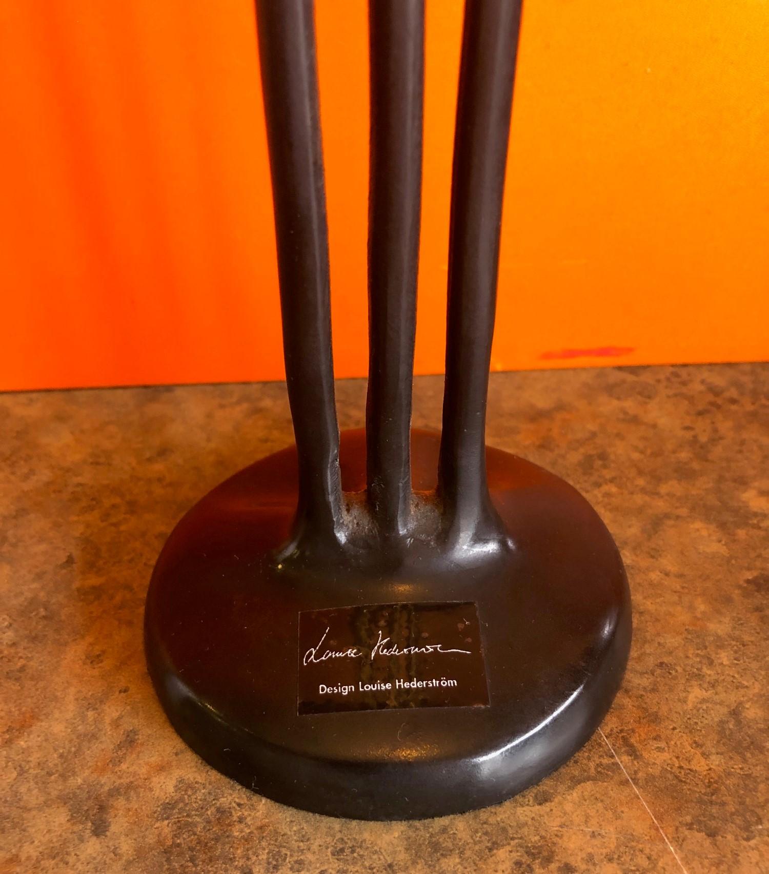 20th Century Minimalist Swedish Black Metal Figurative Sculpture by Louise Hederstrom,