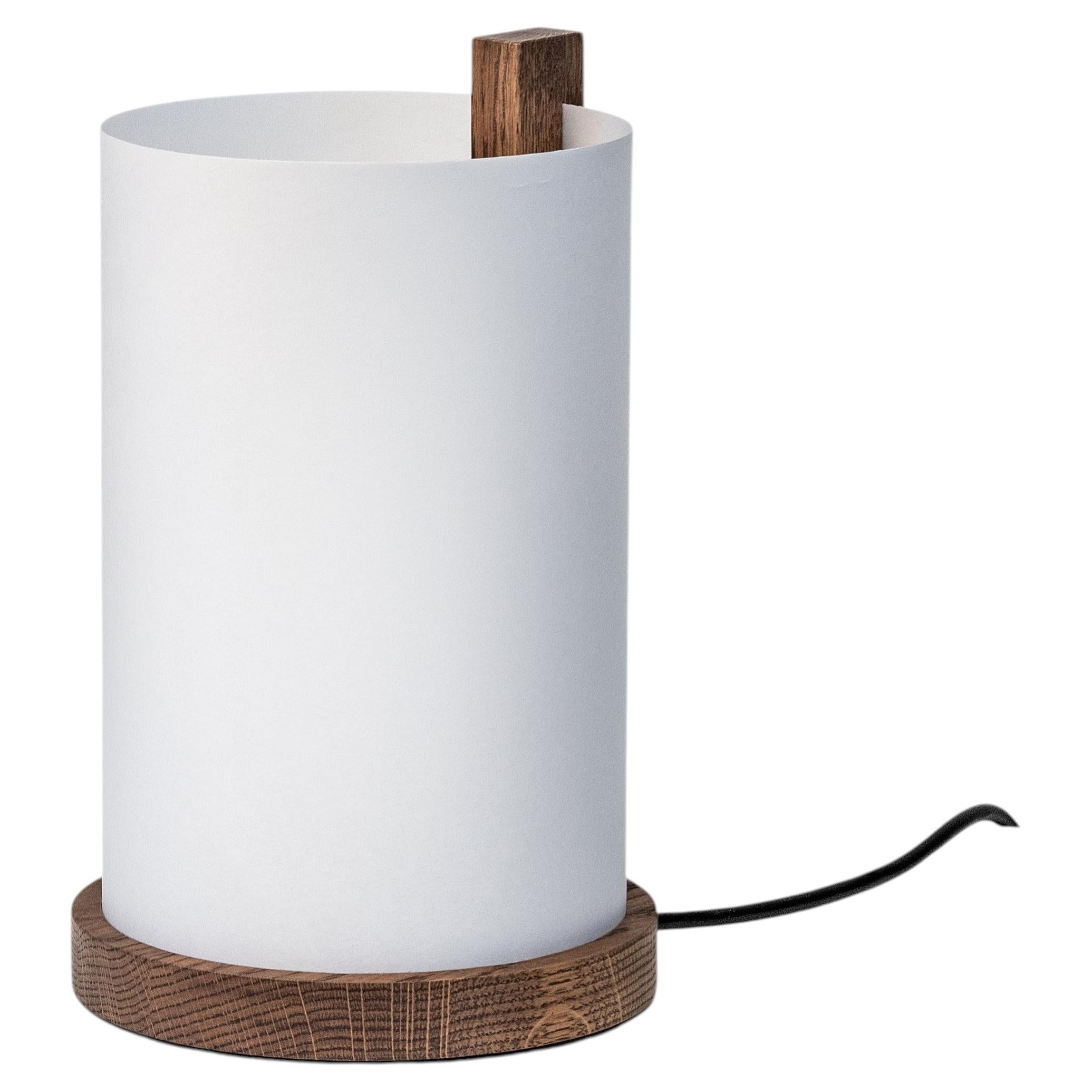Minimalist Table Lamp 'ENSO' by MOTARASU, Smoked Oak