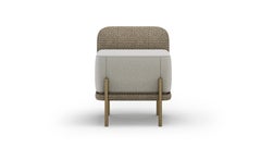 Minimalist Talos Stool With Brass Legs and Patterned Fabric