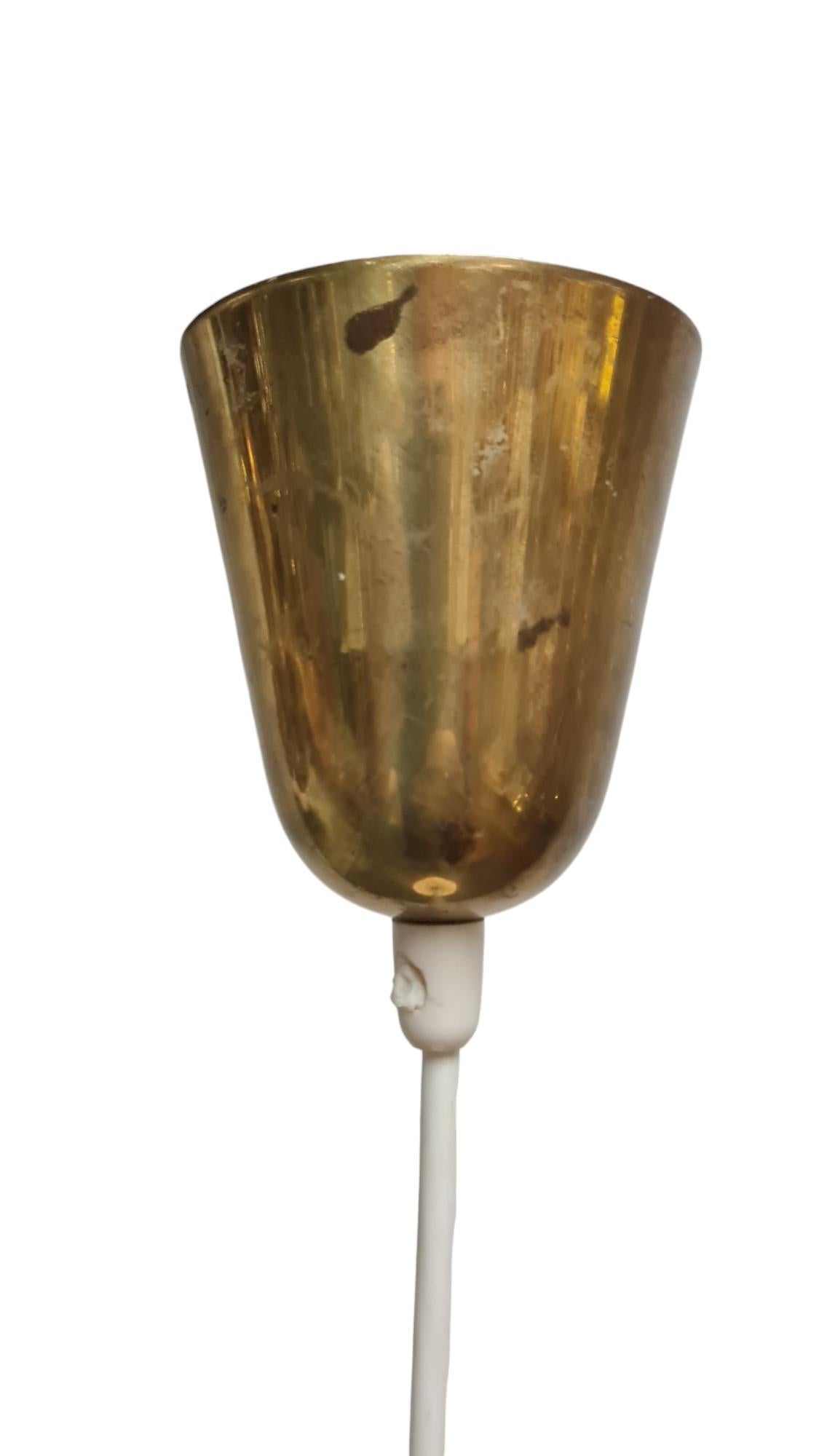 Verre opalin Plafonnier minimaliste Tapio Wirkkala modèle 51129 en verre opalin blanc, années 1950 en vente