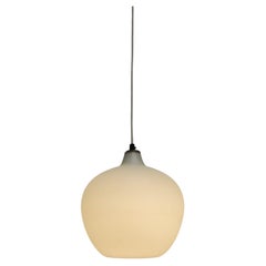 Minimalist Tapio Wirkkala Ceiling Lamp Model 51129 in White Opaline Glass, 1950s