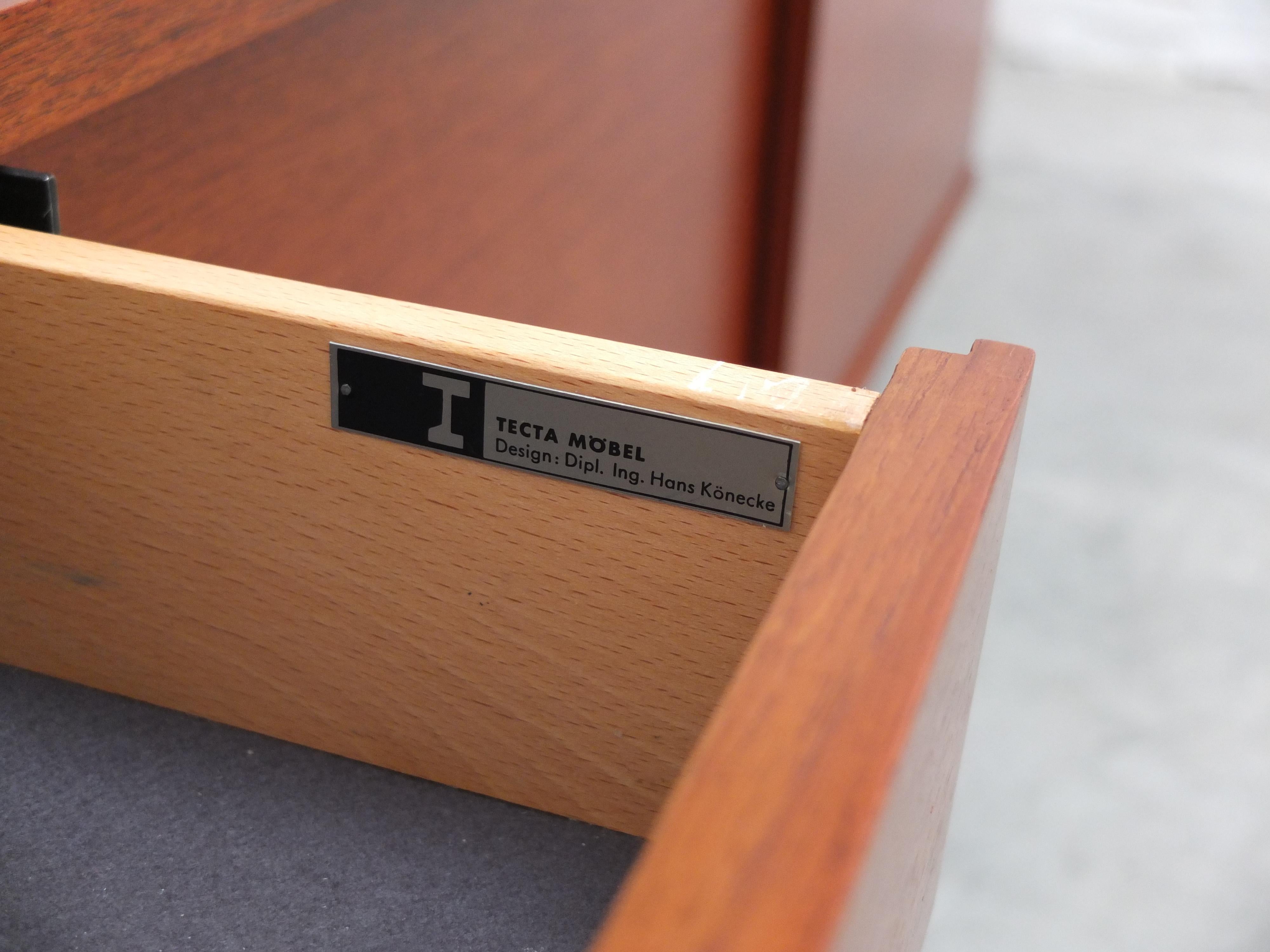 Minimalistisches Sideboard aus Teakholz von Hans Konëcke für Tecta, 1960er Jahre im Angebot 5