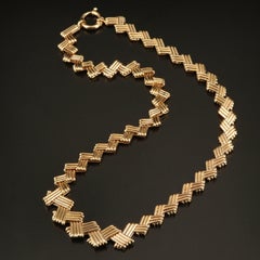 Minimalist Textured Gold Link Necklace, 18K Gold Bridal Necklace
