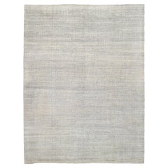 Minimalist Textured Non Dyed Natural Wool Rug 11'6''x15'1''