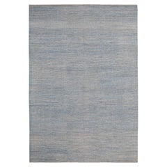 Minimalist Textured Soft Blue Brown  Toned Wool Rug 9'8''x14'2''