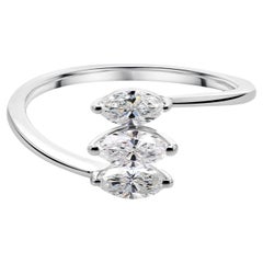 18K Weißgold Drei 0.8Ct Marquise SI/H Diamant Verlobungsring für Sie