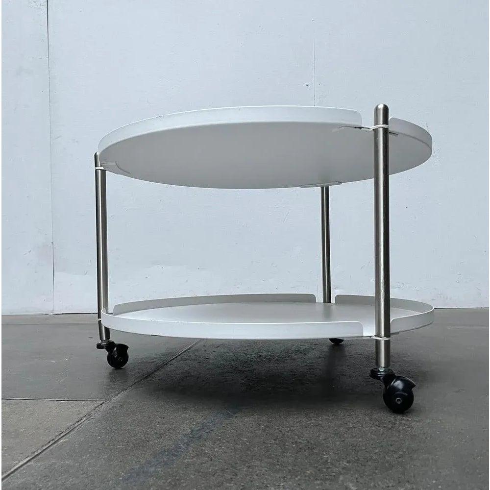 Moderne Table basse ou d'appoint minimaliste en métal avec roues de Leitmotiv en vente