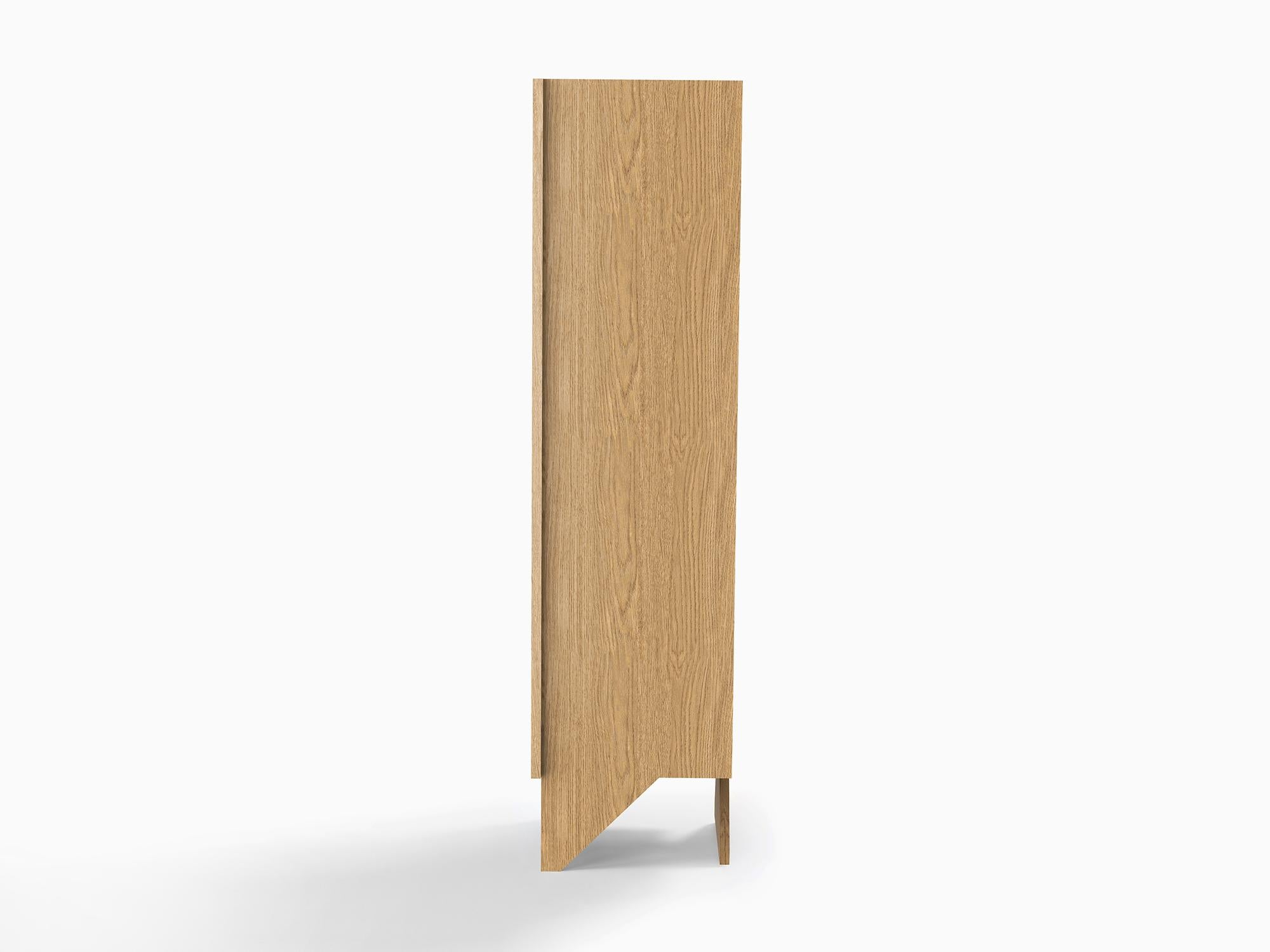 Modern Minimalist Timeless Wardrobe in Oak Wood For Sale