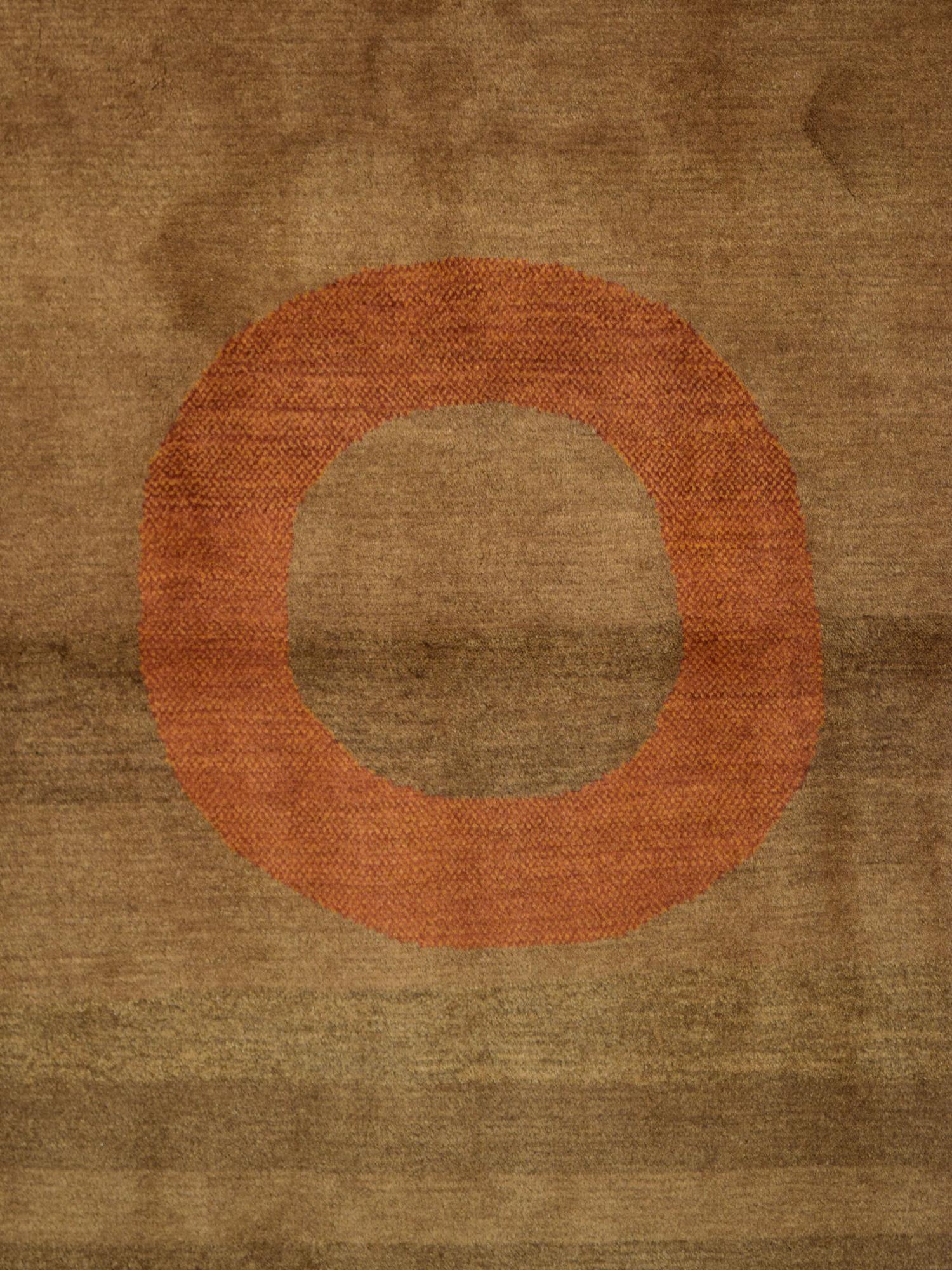 Persiano Tappeto tribale minimalista Kashkooli persiano in lana organica marrone e rossa, 3' x 5' in vendita