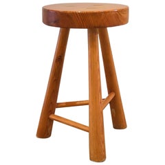 Minimalist Tripod Stool in the Manner of Perriand, France, 1960s