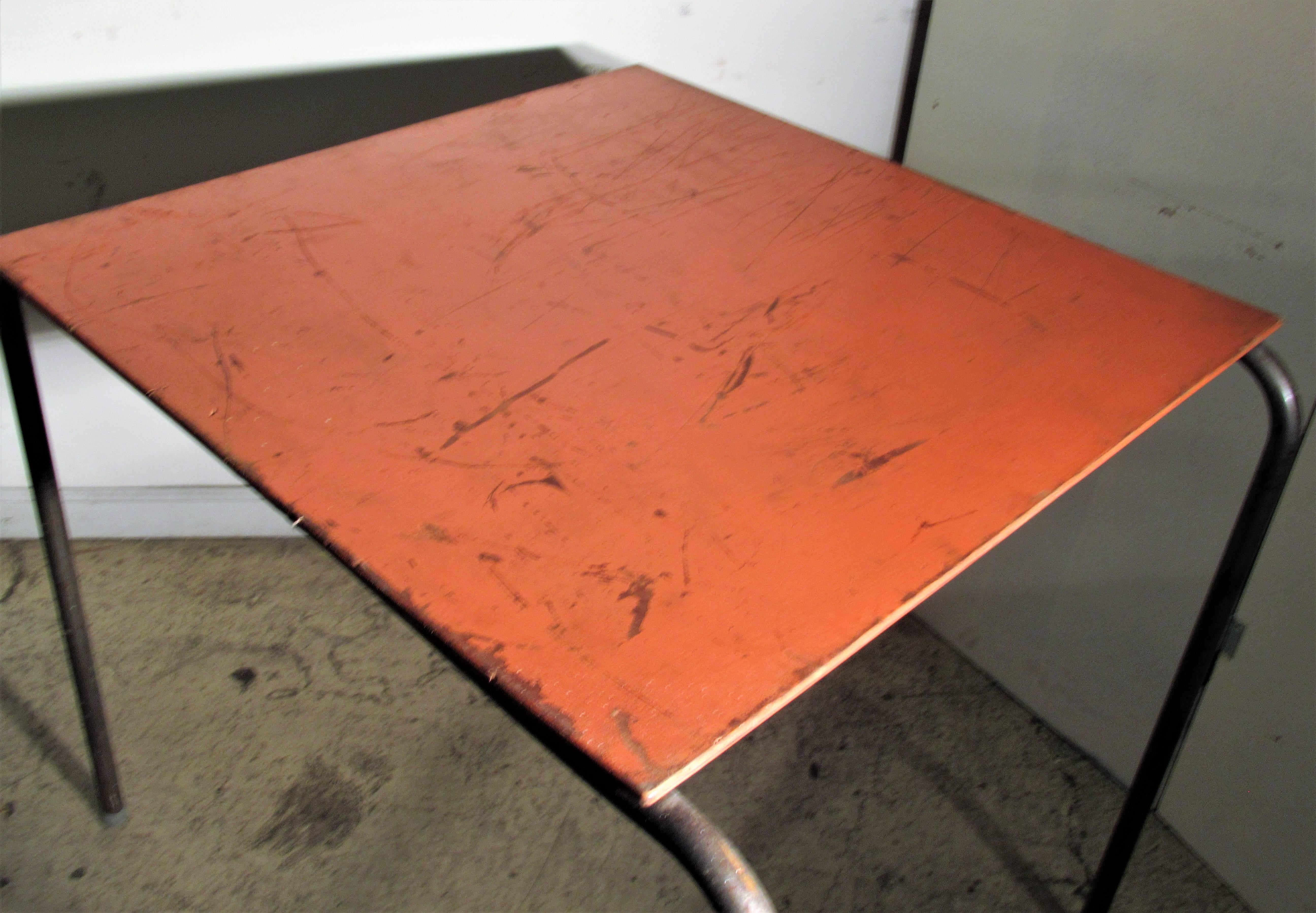 Minimalist Tubular Steel Table in the Style of Marcel Breuer 7