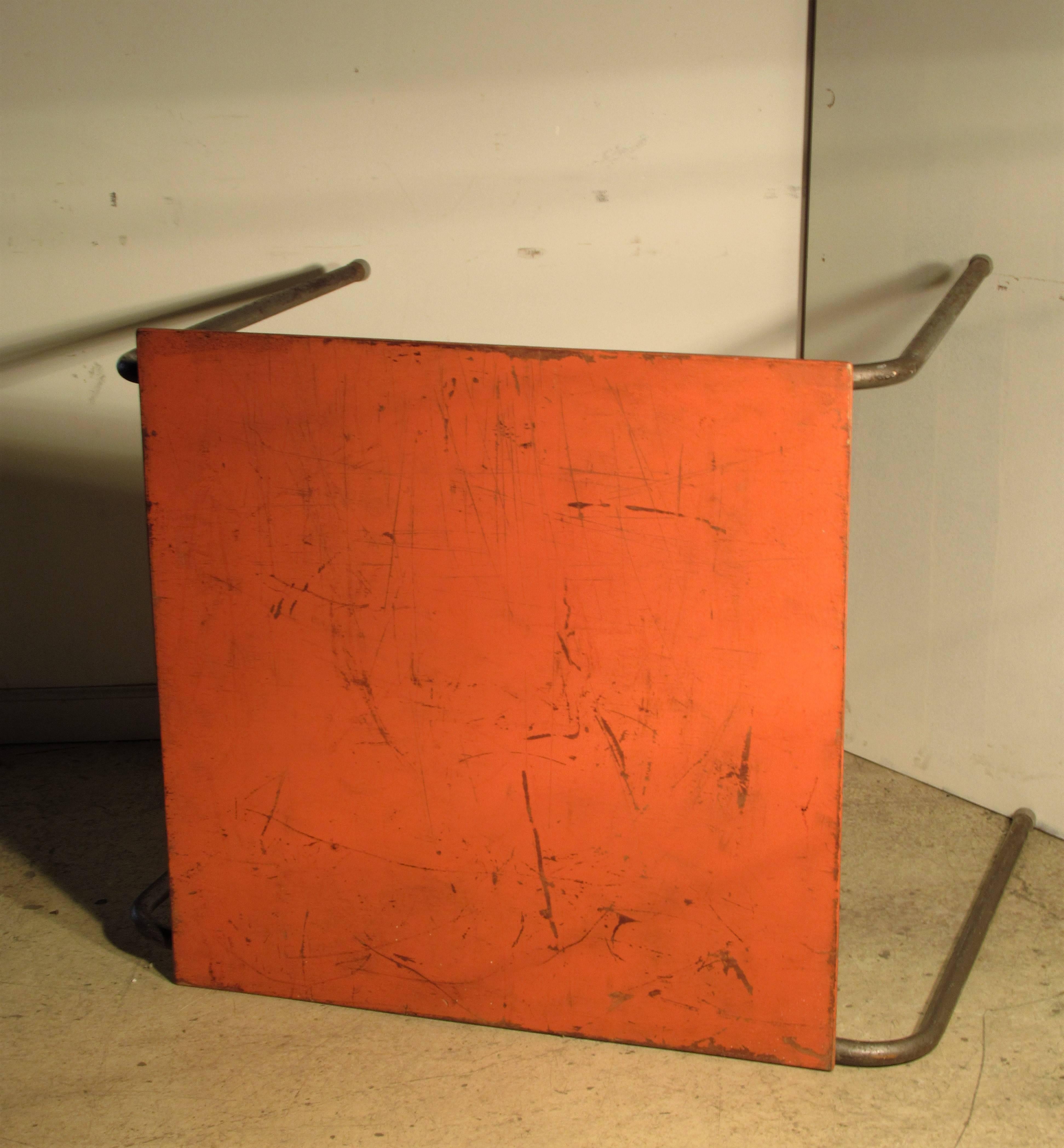 Minimalist Tubular Steel Table in the Style of Marcel Breuer 8