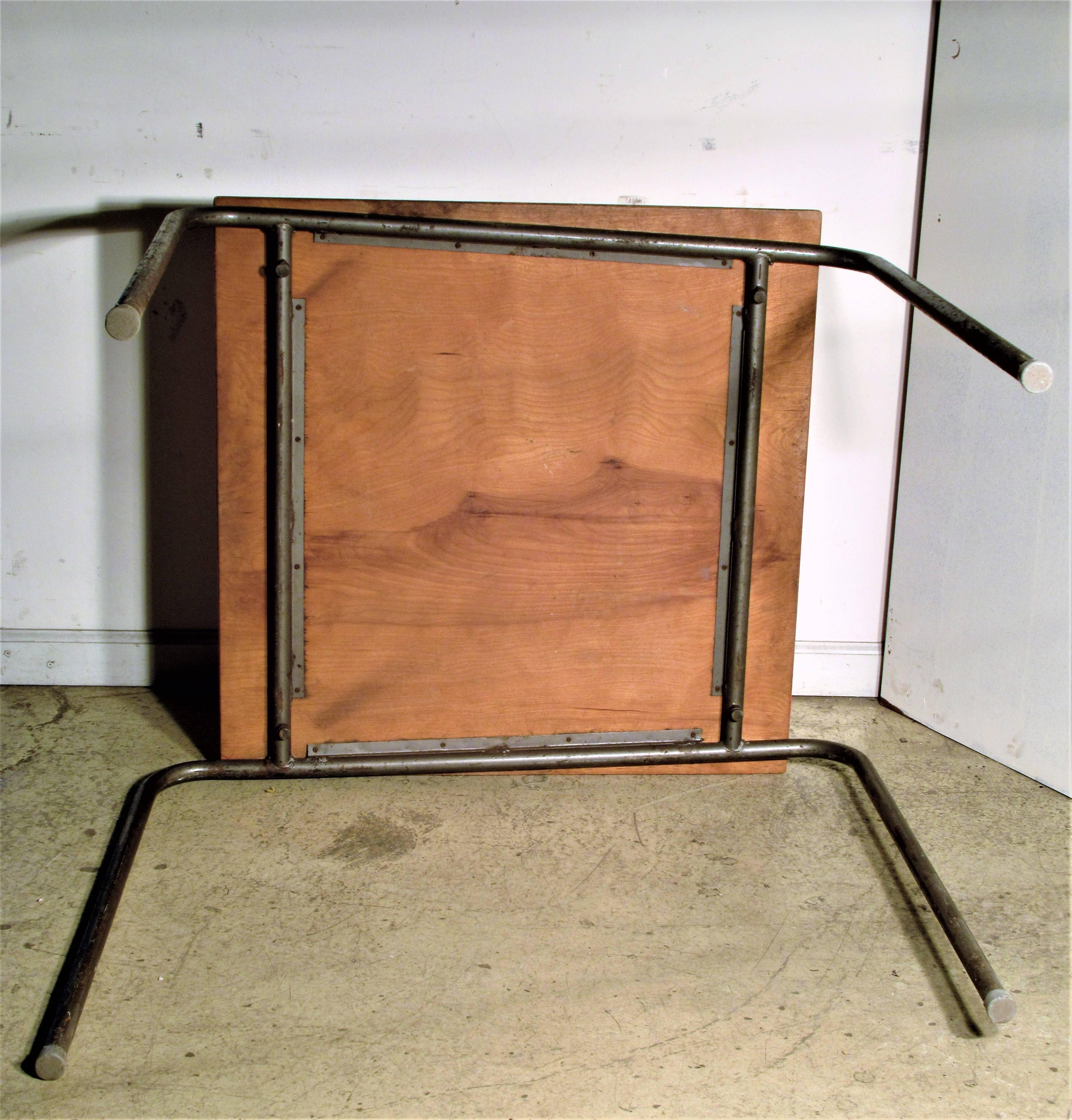 Minimalist Tubular Steel Table in the Style of Marcel Breuer 10