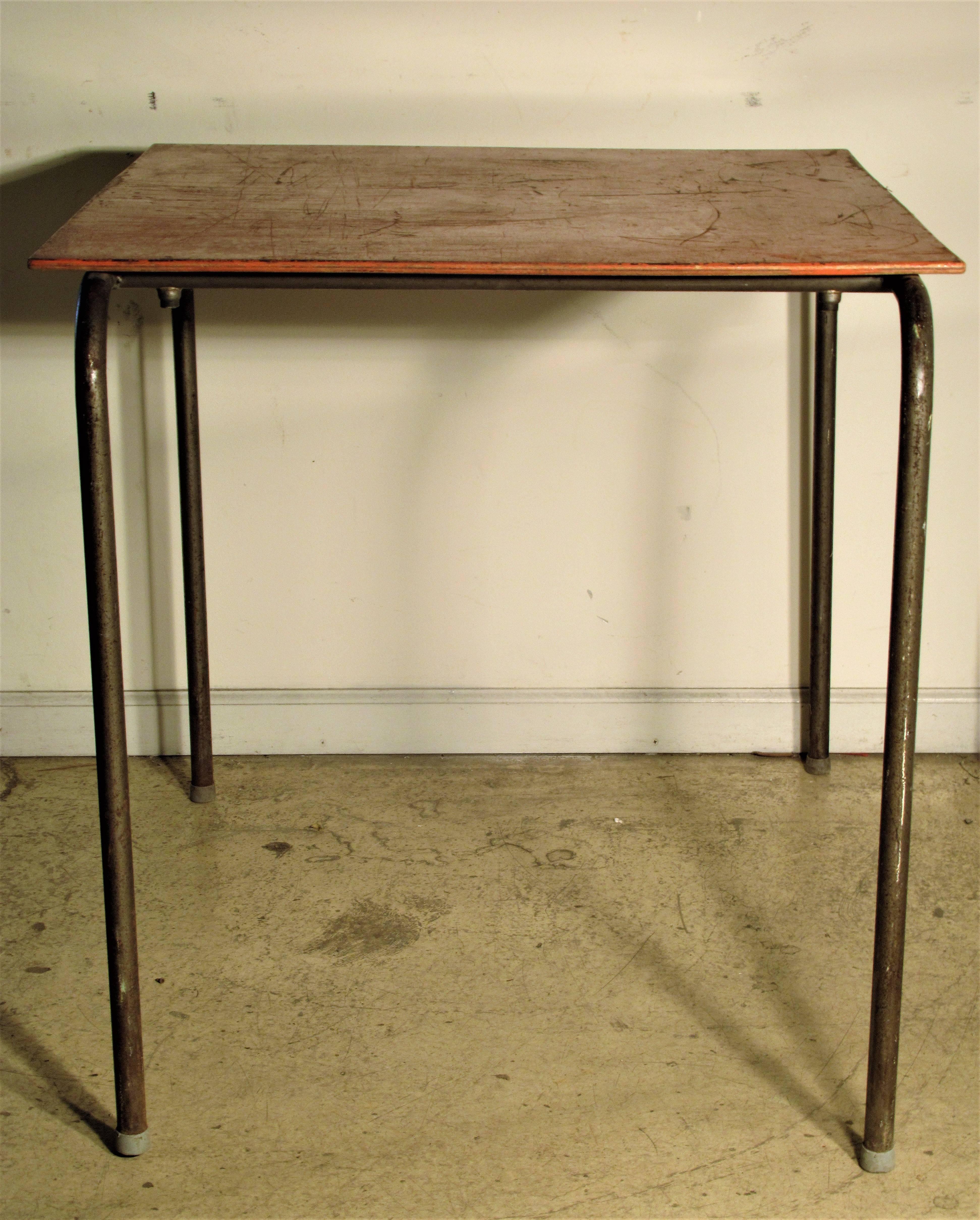 Minimalist Tubular Steel Table in the Style of Marcel Breuer 2