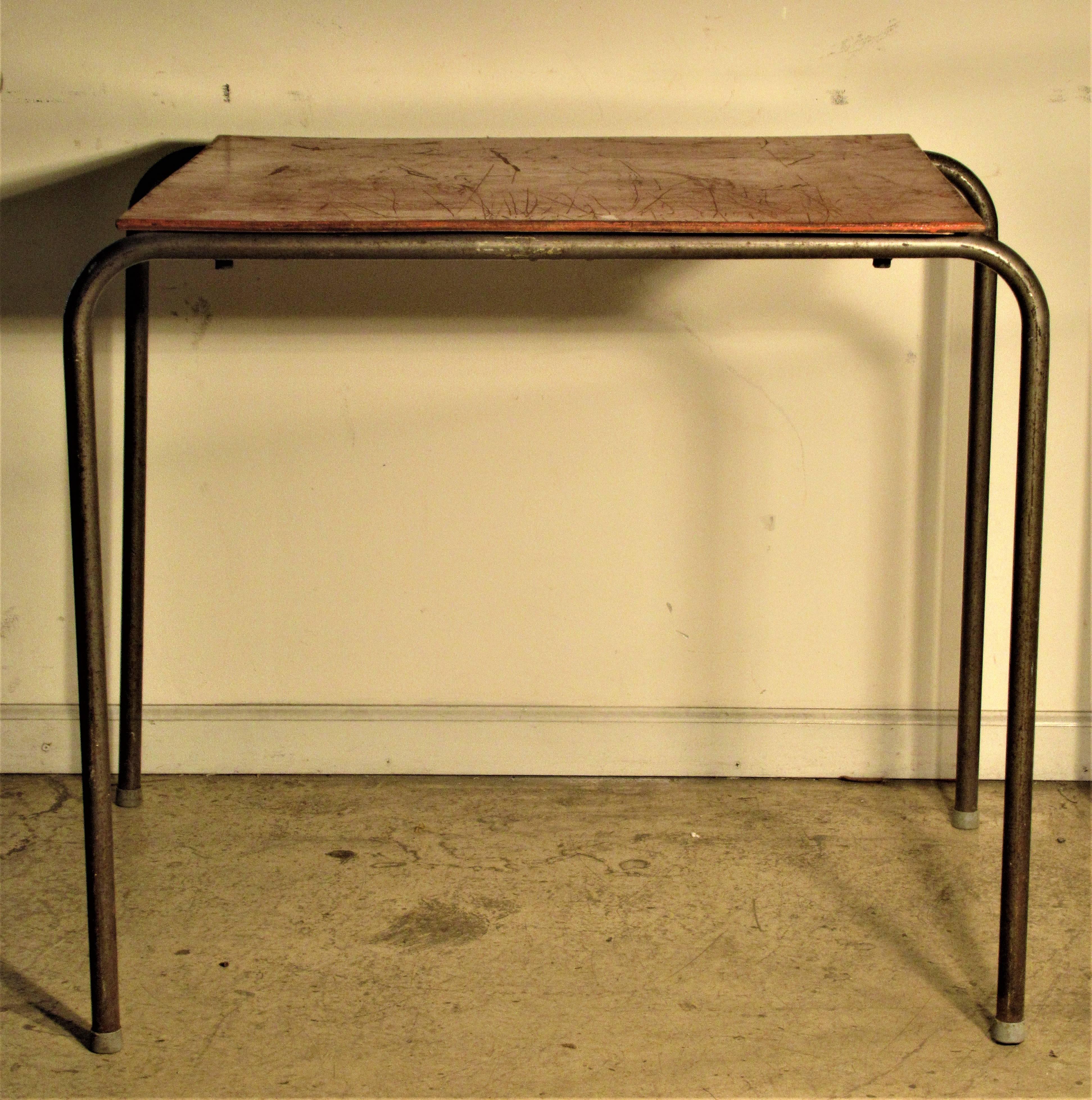 Minimalist Tubular Steel Table in the Style of Marcel Breuer 3