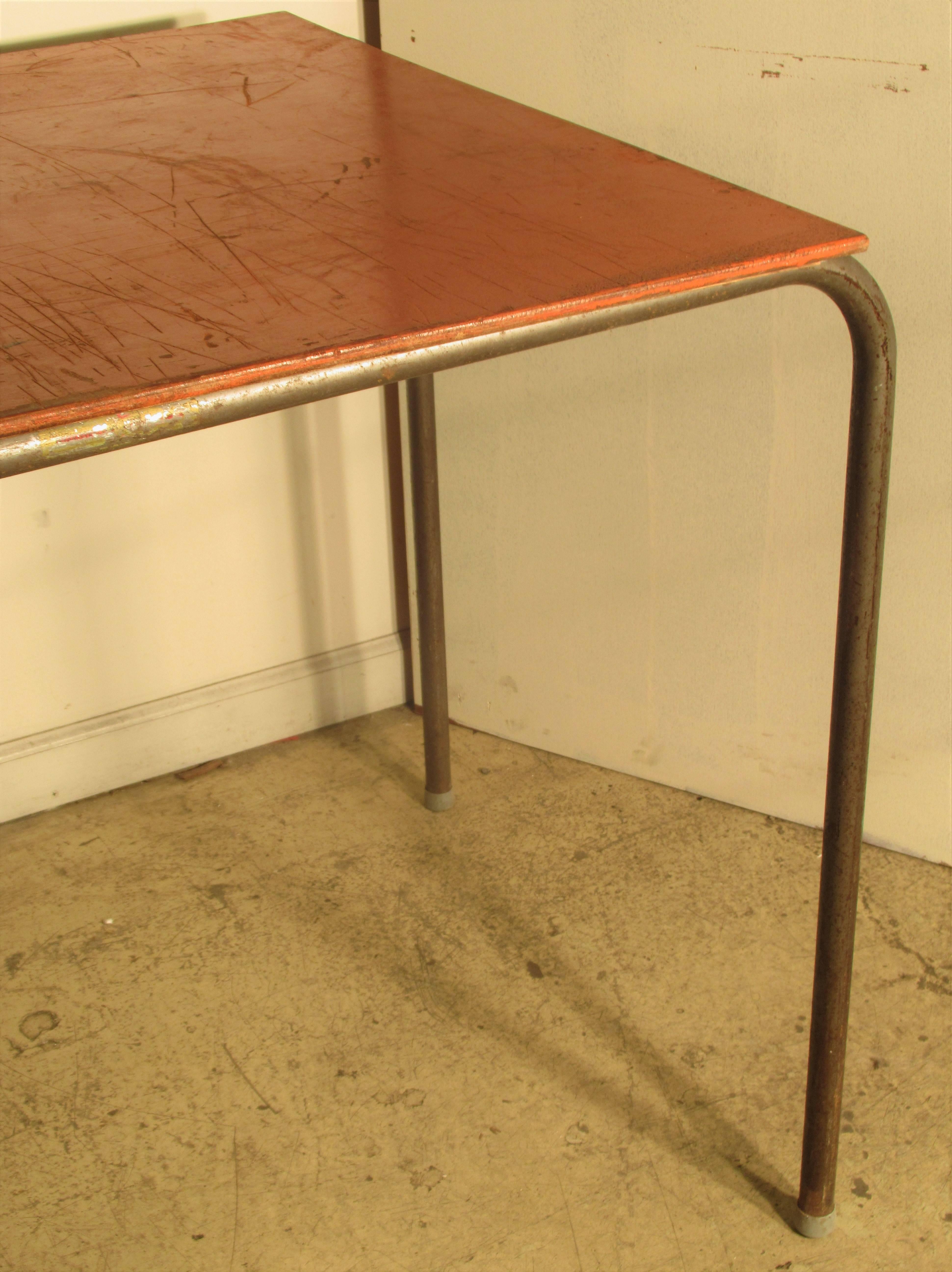 Minimalist Tubular Steel Table in the Style of Marcel Breuer 4