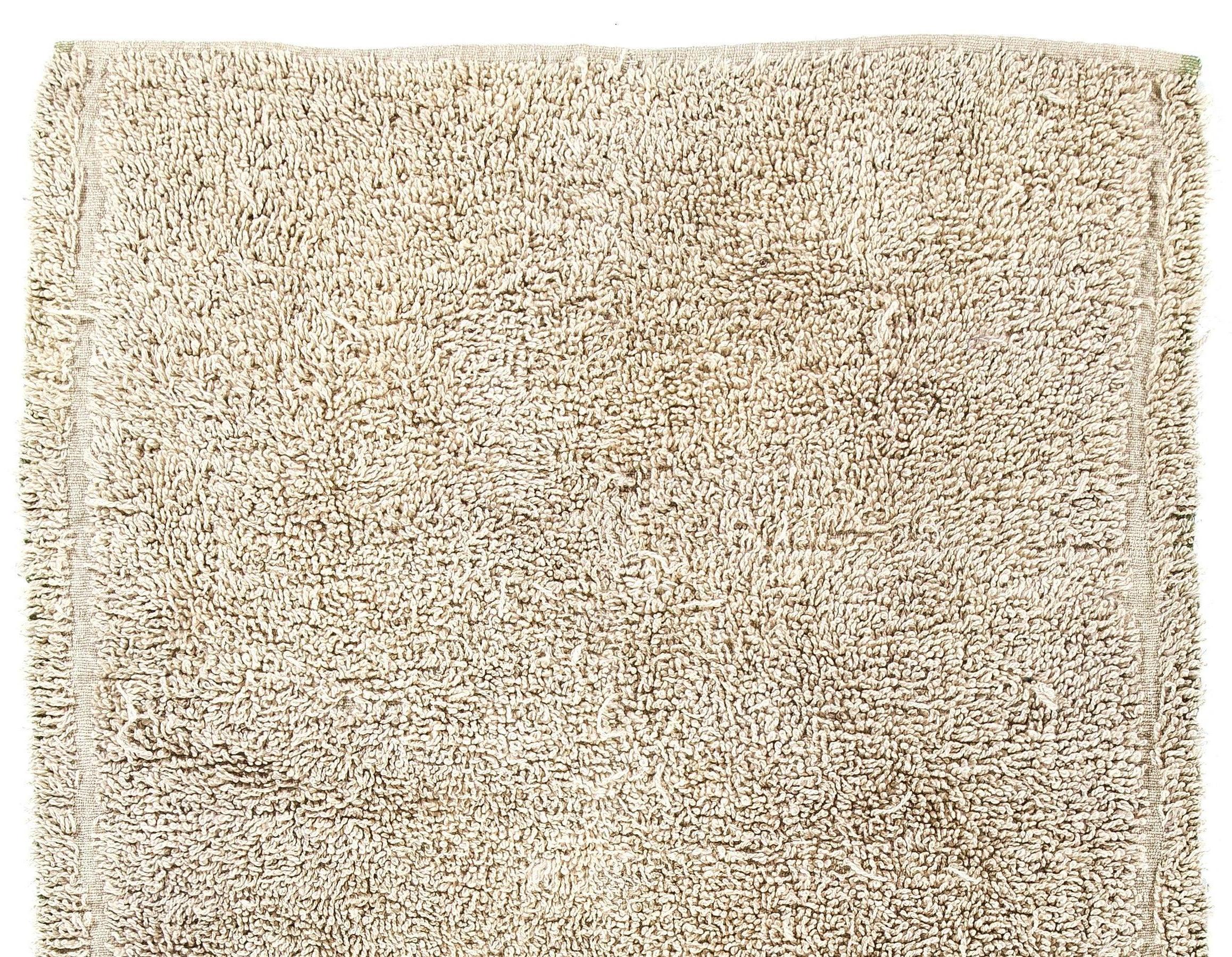 Turkish Vintage Minimalist Tulu Rug made of Natural Un-dyed Wool