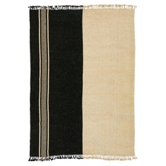 Minimalist Two-Tone Contemporary Kilim Style Wool Rug 9x13