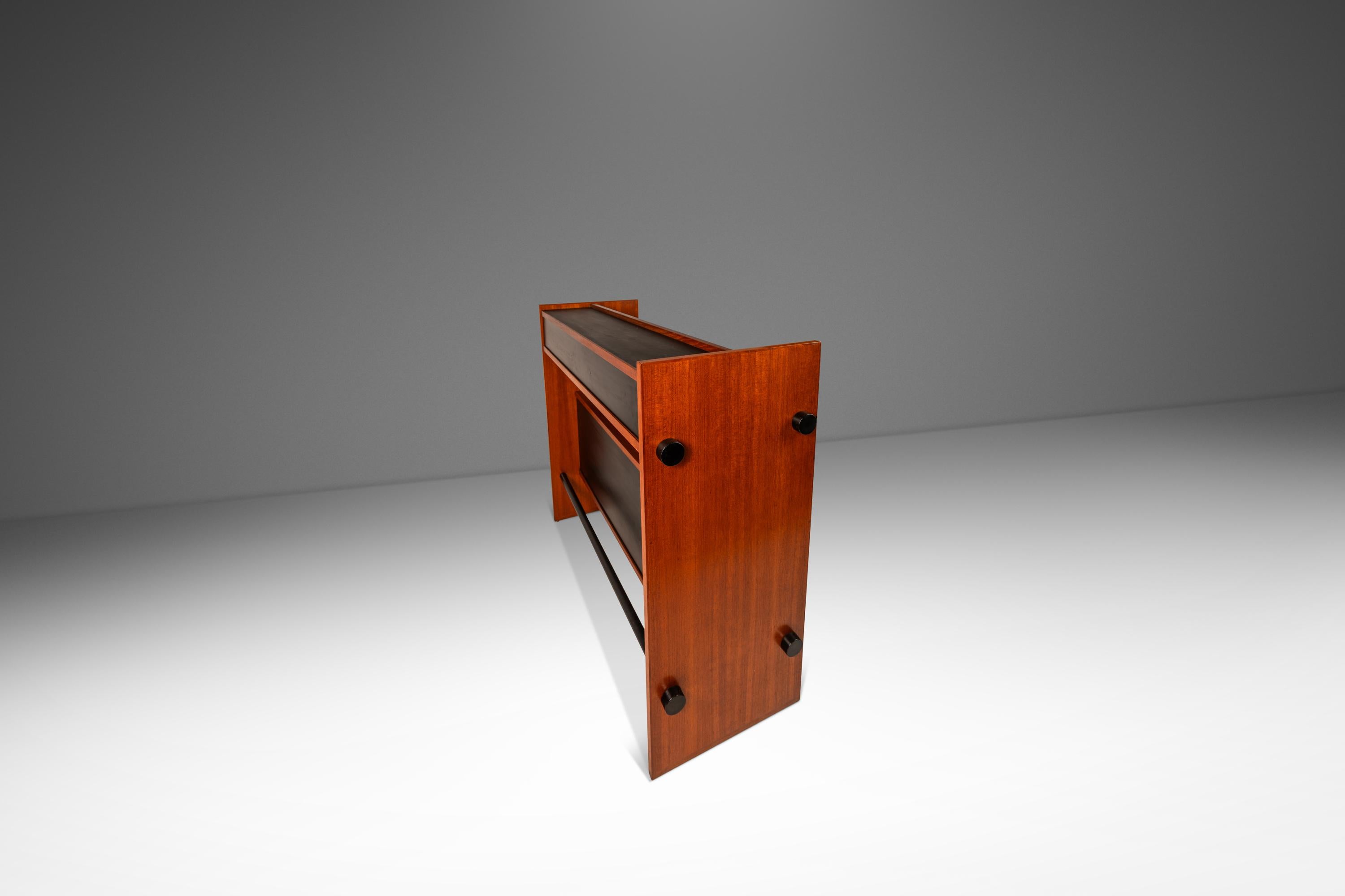 Late 20th Century Minimalist Two Tone Dry Bar / Room Divider in Teak, Denmark, c. 1970s For Sale