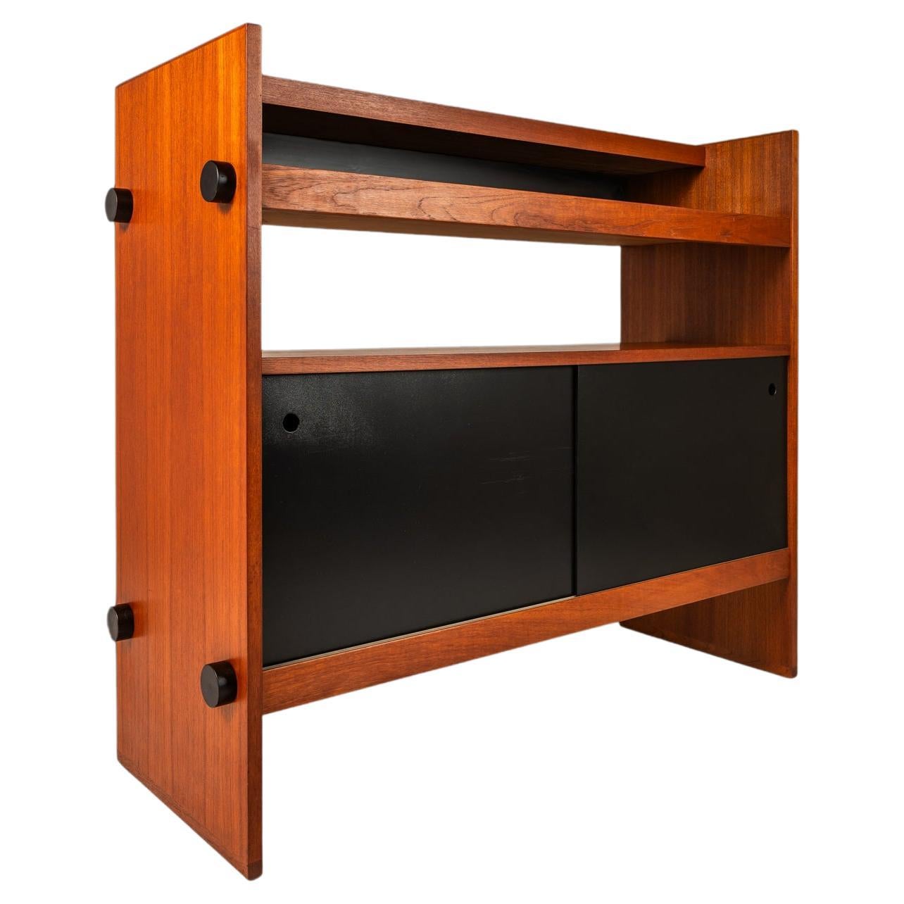 Minimalistischer zweifarbiger Bar-/Raumteiler aus Teakholz, Dänemark, ca. 1970er Jahre