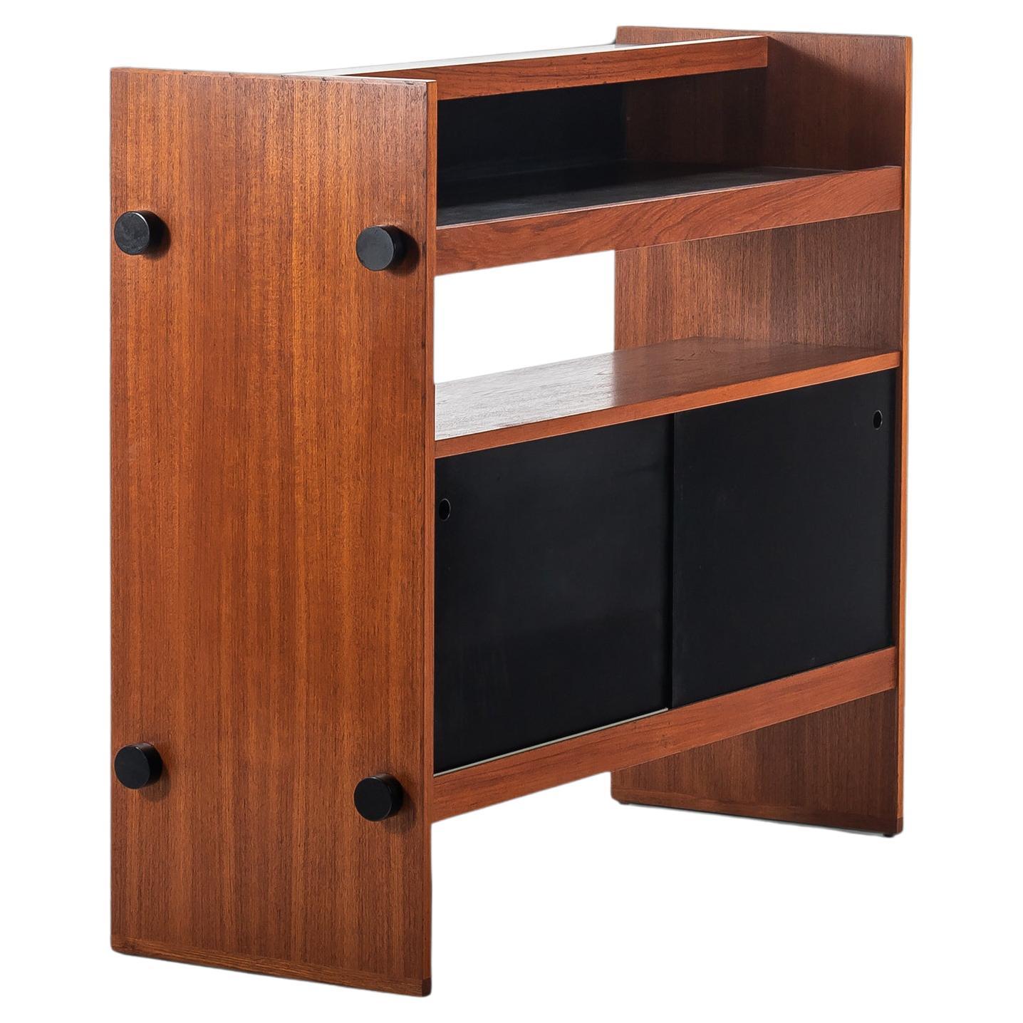 Minimalist Two-Tone Dry Bar / Room Divider in Teak, Denmark, c. 1970s For Sale