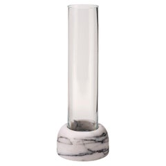 Minimalist Vase in Pele De Tigre Marble and Glass, Large