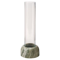Jarrón minimalista de mármol Serpa y cristal - grande