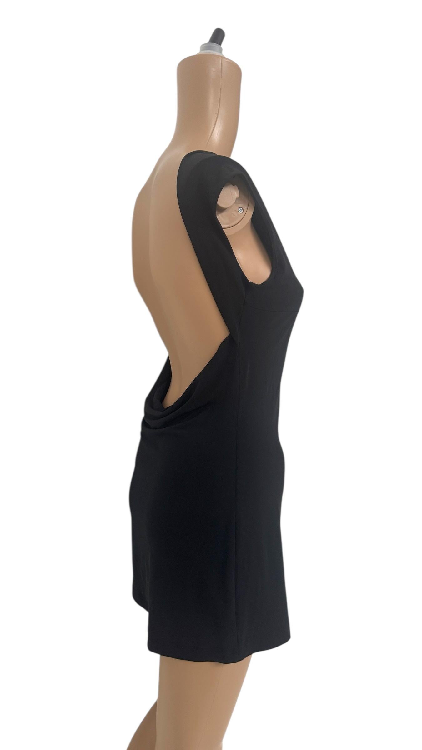 Minimalist Vintage Plein Sud Black Stretch Dress with Open Back 10