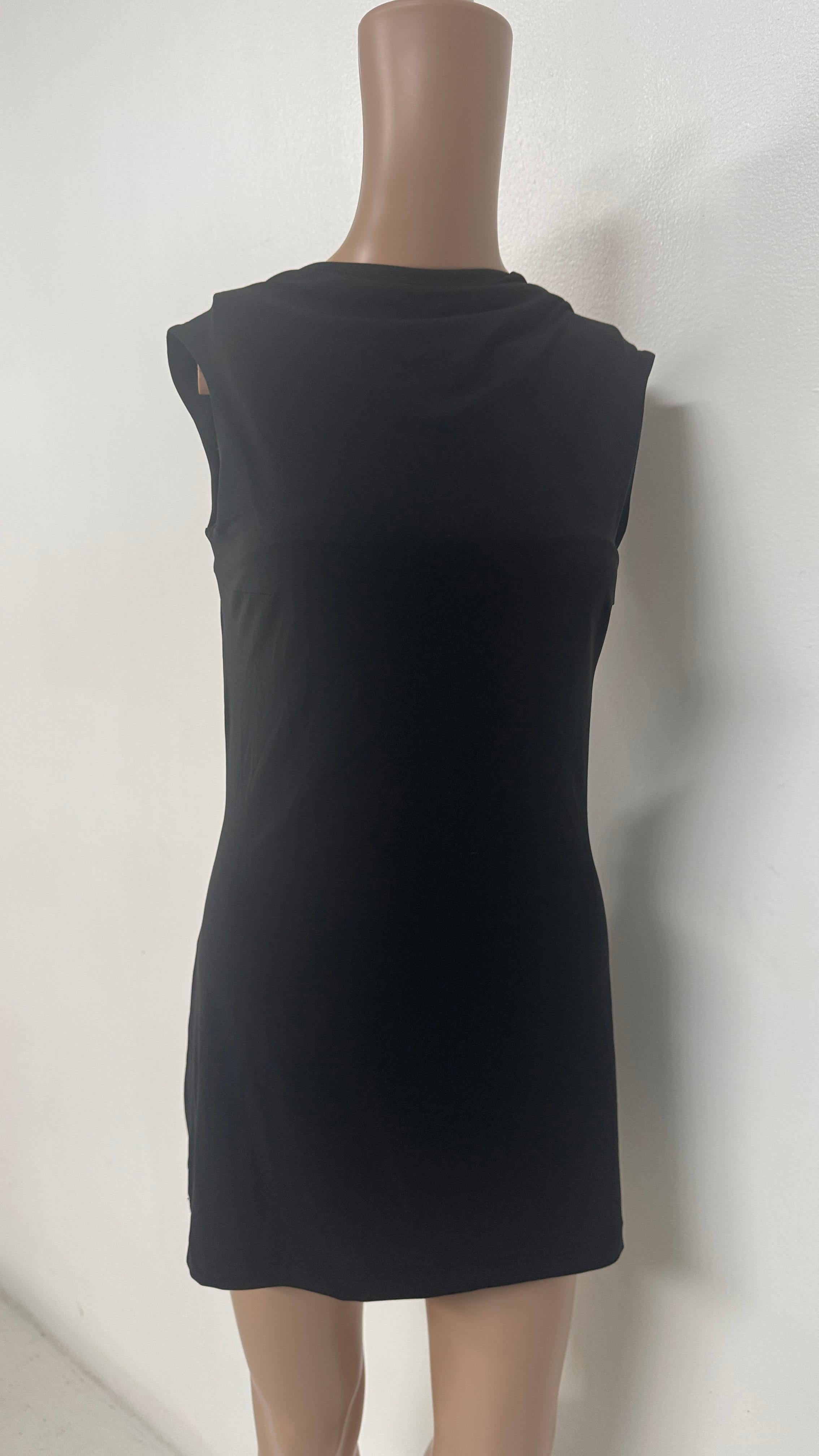 Minimalist Vintage Plein Sud Black Stretch Dress with Open Back 1